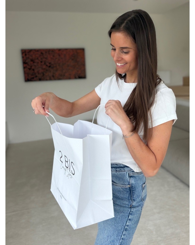 Twisted handle bags - White M SQUARE