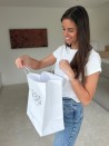 Twisted handle bags - White M SQUARE