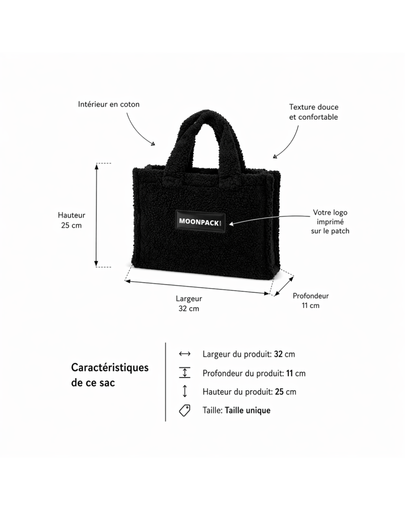 TEDDY DRAAGTAS - ZWART