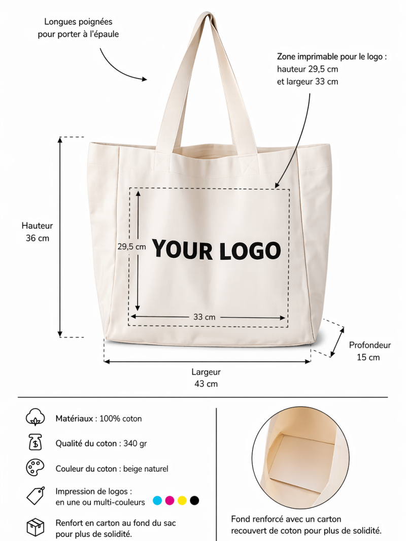 BAG NANCY - NATURAL (43x15x36 cm)