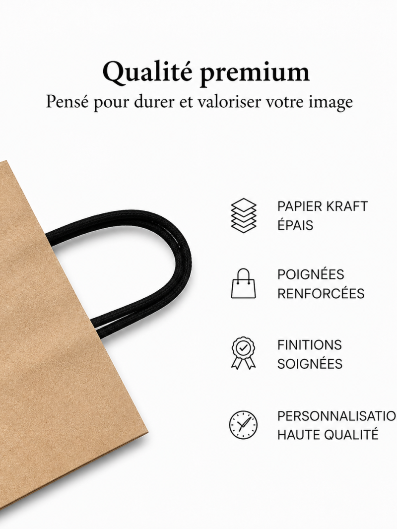 Sacs poignées noires - Kraft L VERTICAL (32x12x41cm)