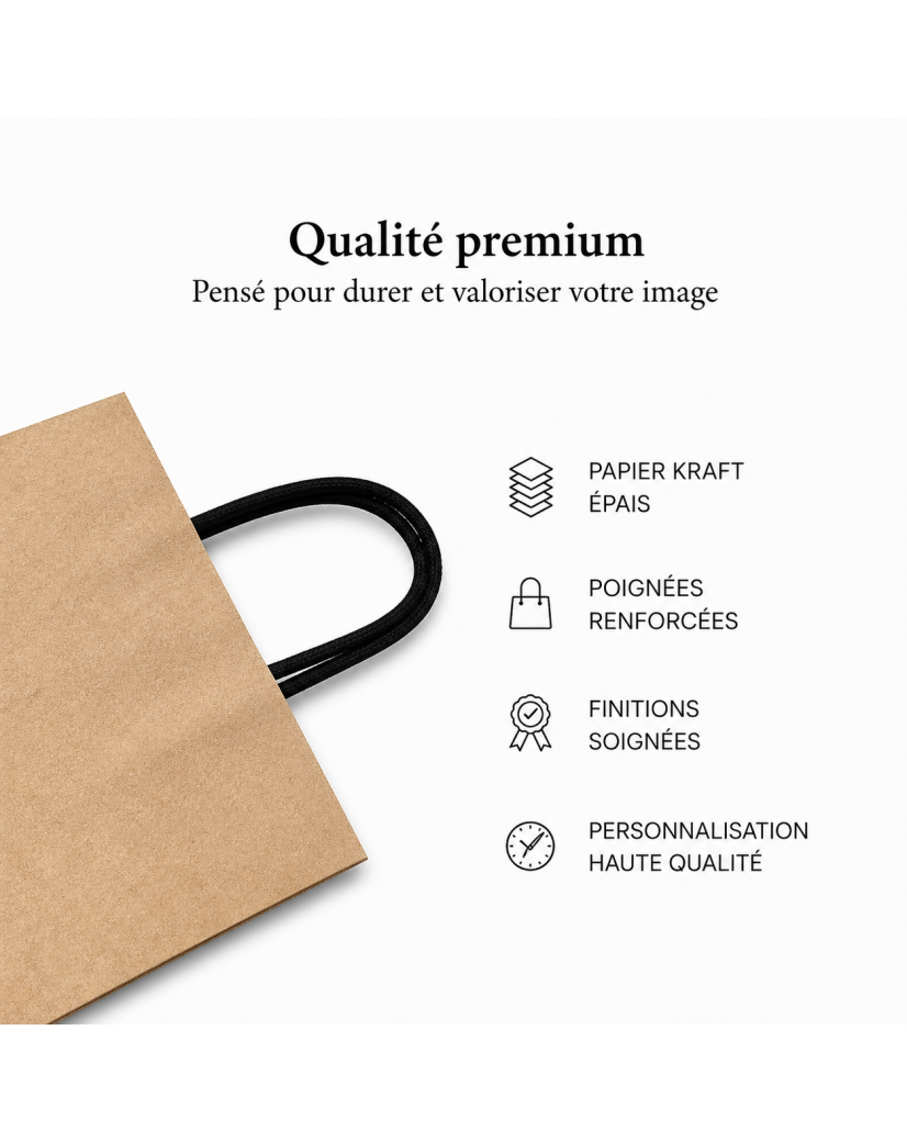 Sacs poignées noires - Kraft L VERTICAL (32x12x41cm)