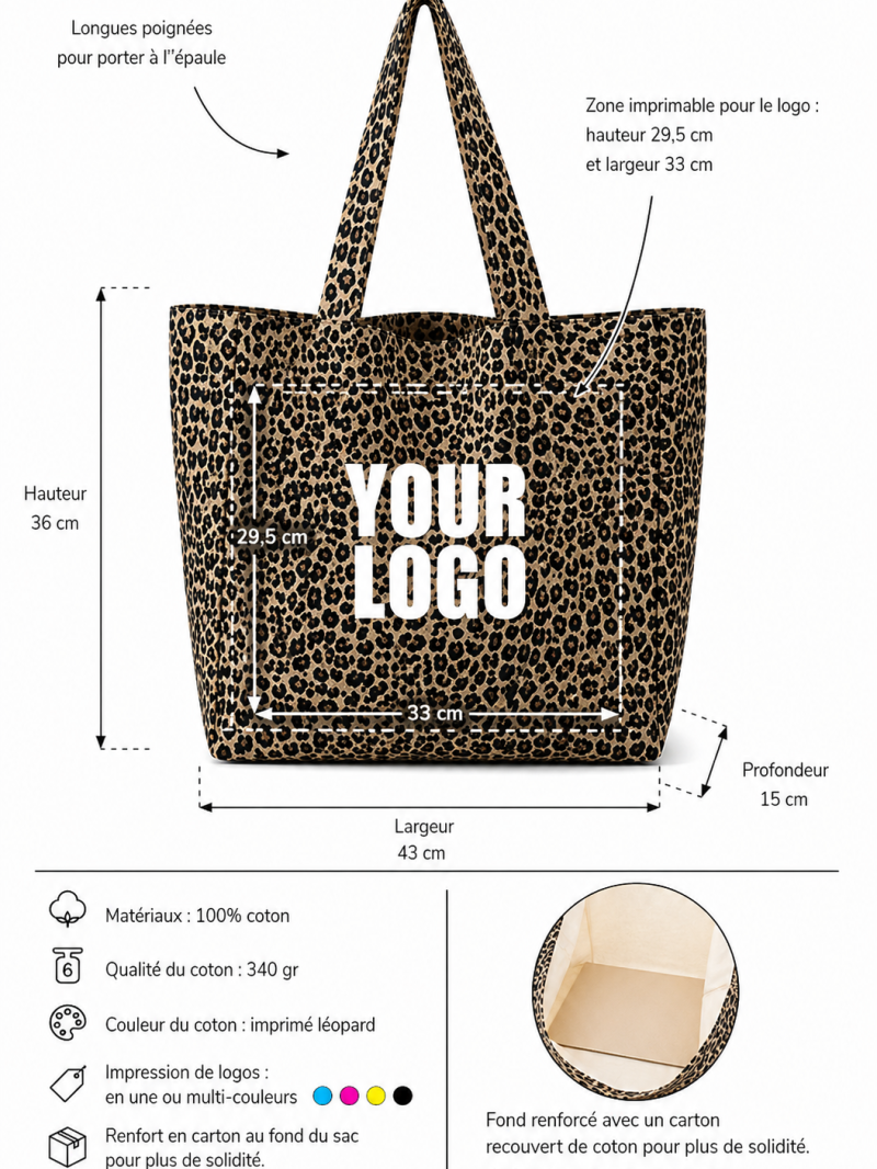 NANCY BAG - DARK LEOPARD 🖤 (43x15x36 cm)