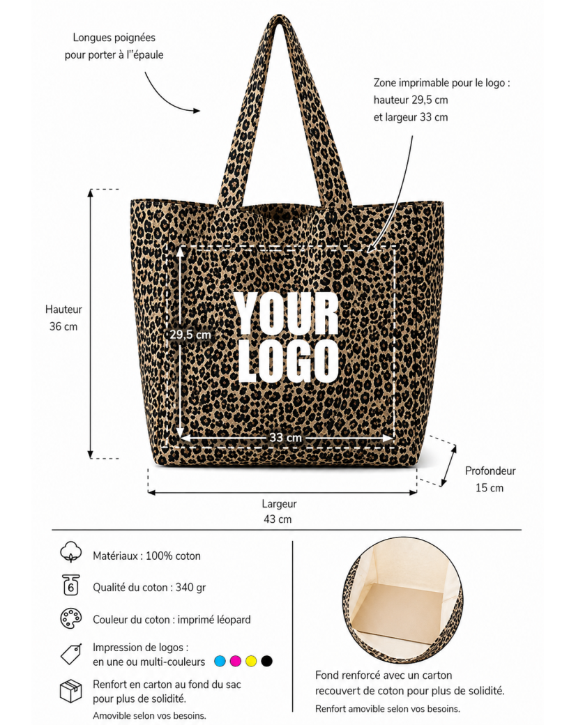 NANCY BAG - DARK LEOPARD 🖤 (43x15x36 cm)