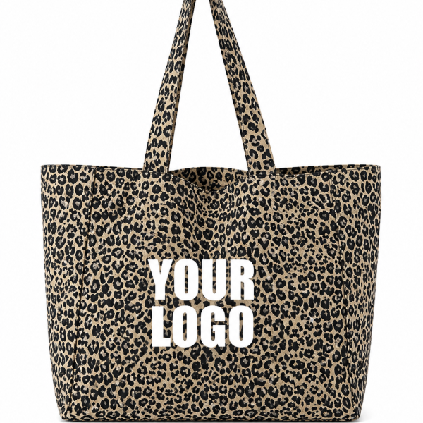 DRAAGTAS "NANCY" - DONKER LEOPARD 🖤 (43x15x36 cm)