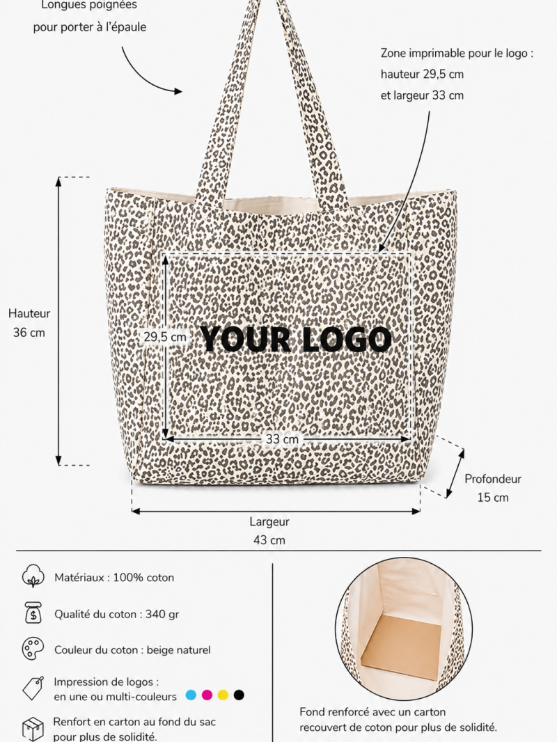 NANCY BAG - LIGHT LEOPARD 🤎 (43x15x36 cm)