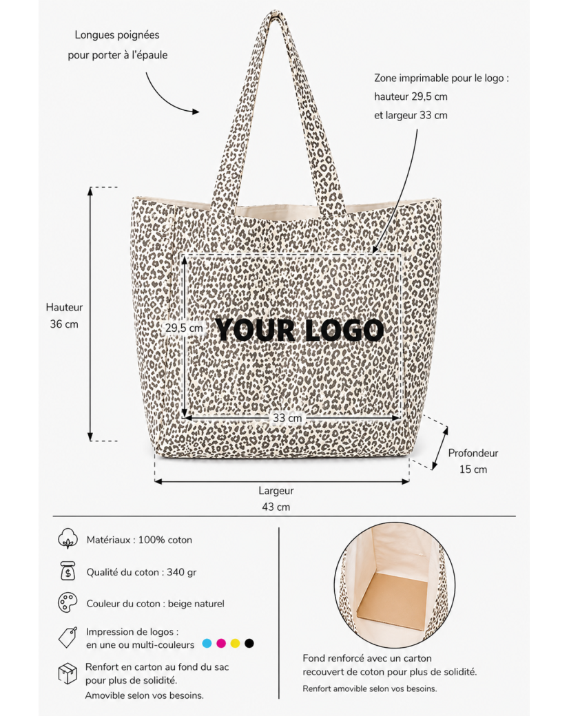 NANCY BAG - LIGHT LEOPARD 🤎 (43x15x36 cm)