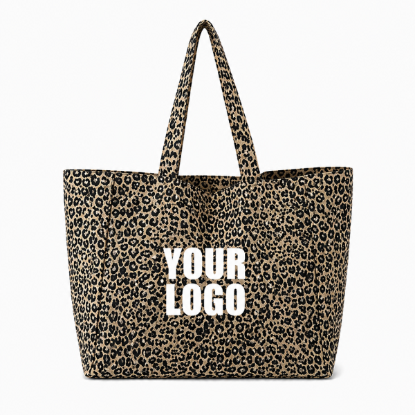 DRAAGTAS "NANCY" - DONKER LEOPARD 🖤 (43x15x36 cm)