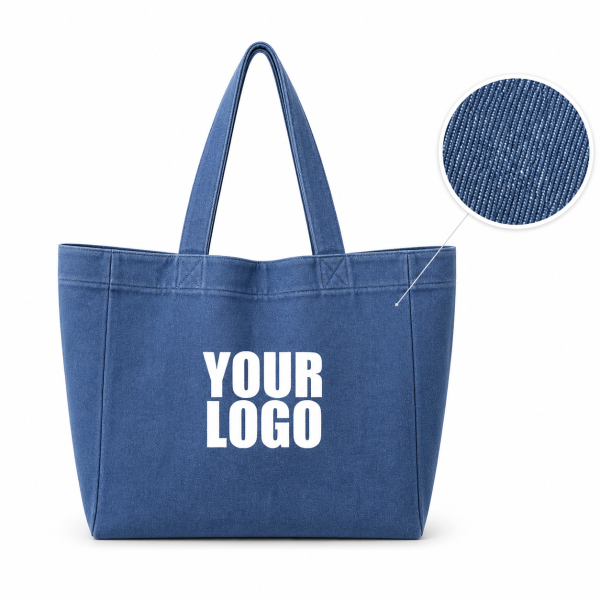 DRAAGTAS "NANCY" - JEANS DONKER (43x15x36 cm)