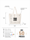 Sac cabas réutilisable – Nancy Naturel (43×15×36 cm)