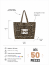 Sac cabas réutilisable – Nancy Léopard Dark 🖤 (43x15x36 cm)