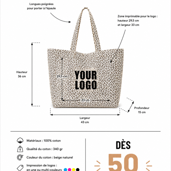 NANCY BAG - LIGHT LEOPARD 🤎 (43x15x36 cm)