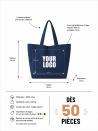 Sac cabas réutilisable – Nancy Navy (43×15×36 cm)