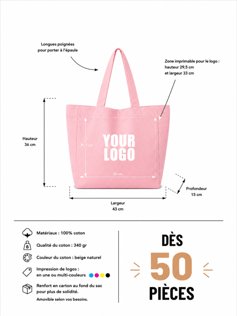 DRAAGTAS "NANCY" - ROZE (43x15x36cm)