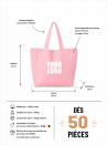 Sac cabas réutilisable – Nancy Rose (43×15×36 cm)