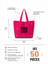 Sac cabas réutilisable – Nancy Fuschia (43×15×36 cm)