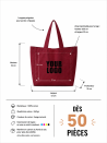 BOLSA DE ALGODÓN "NANCY" – BORDEAUX (43x15x36cm)