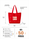 COTTON BAG "NANCY" – RED (43x15x36cm)
