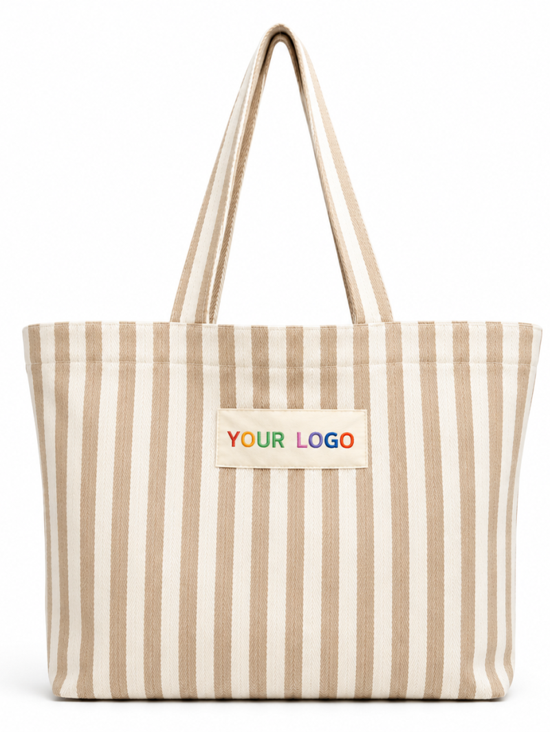 COTTON BAG BIARRITZ BEIGE - L (43x15x36cm)