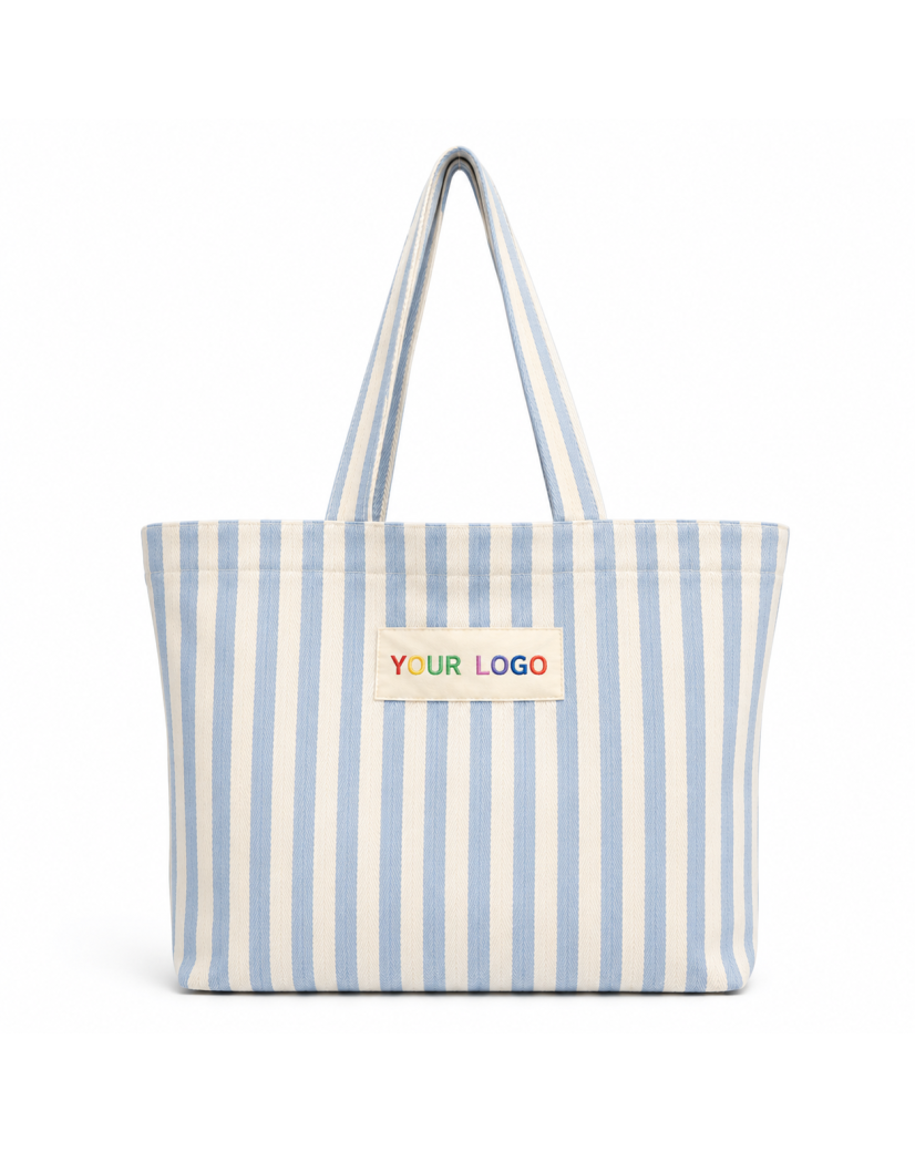 COTTON BAG BIARRITZ BLUE - L (43x15x36cm)