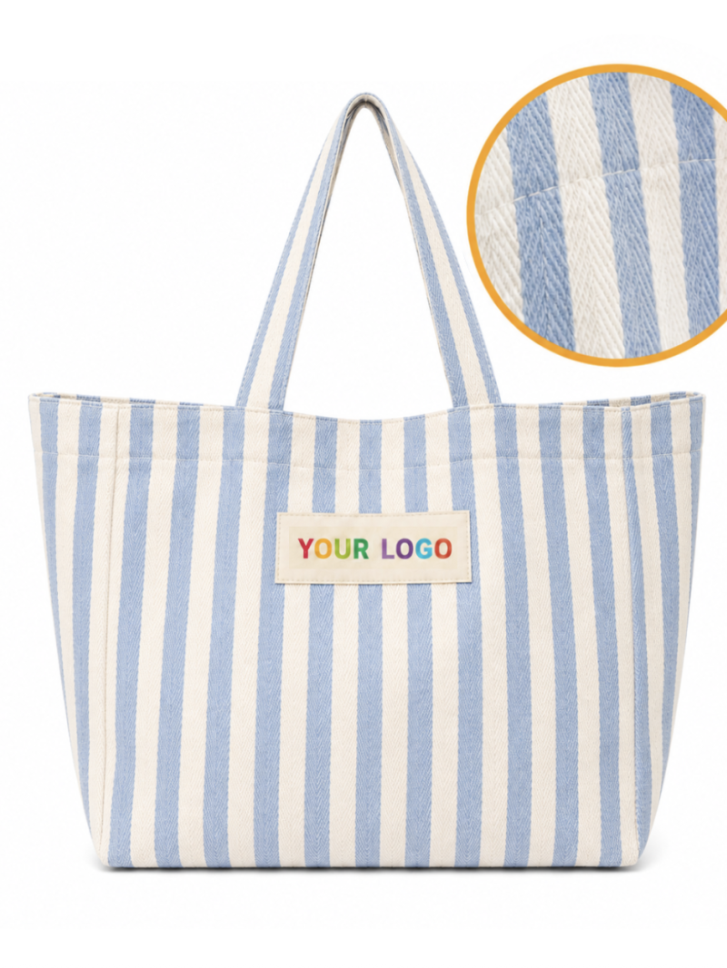 COTTON BAG BIARRITZ BLUE - L (43x15x36cm)