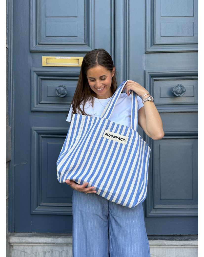 DRAAGTAS BIARRITZ BLAUW - L (43x15x36cm)