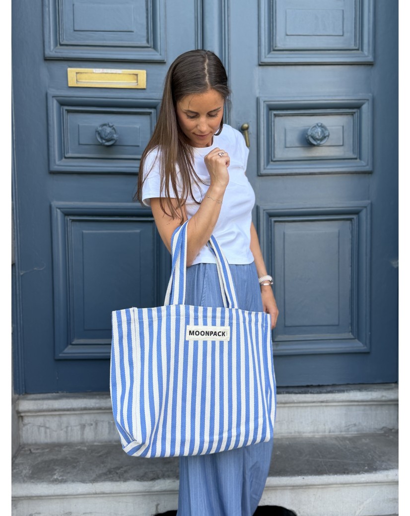 DRAAGTAS BIARRITZ BLAUW - L (43x15x36cm)