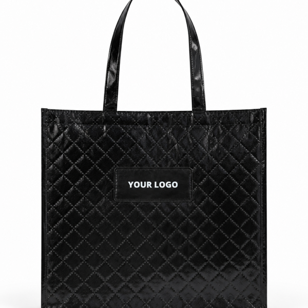 Sac réutilisable personnalisé en PP non tissé  – "Oslo" Noir (41x12x35cm)