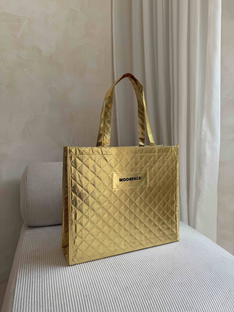Sac réutilisable personnalisé en PP non tissé  – "Oslo" Gold (41x12x35cm)