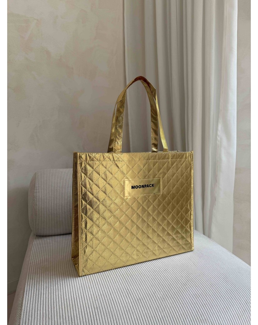 Sac réutilisable personnalisé en PP non tissé  – "Oslo" Gold (41x12x35cm)