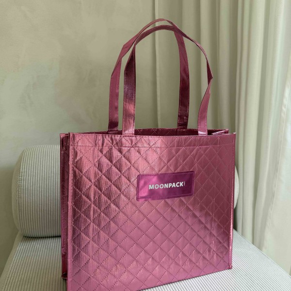 Sac réutilisable personnalisé en PP non tissé  – "Oslo" Rose Gold (41x12x35 cm)