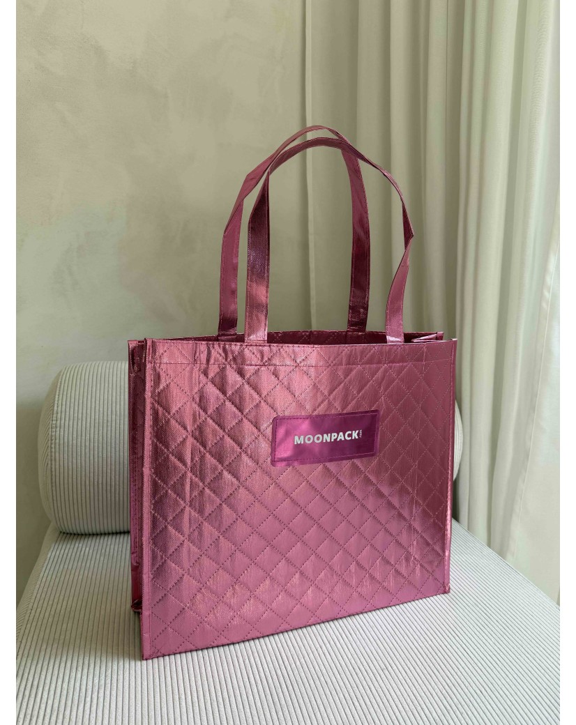 Sac réutilisable personnalisé en PP non tissé  – "Oslo" Rose Gold (41x12x35 cm)