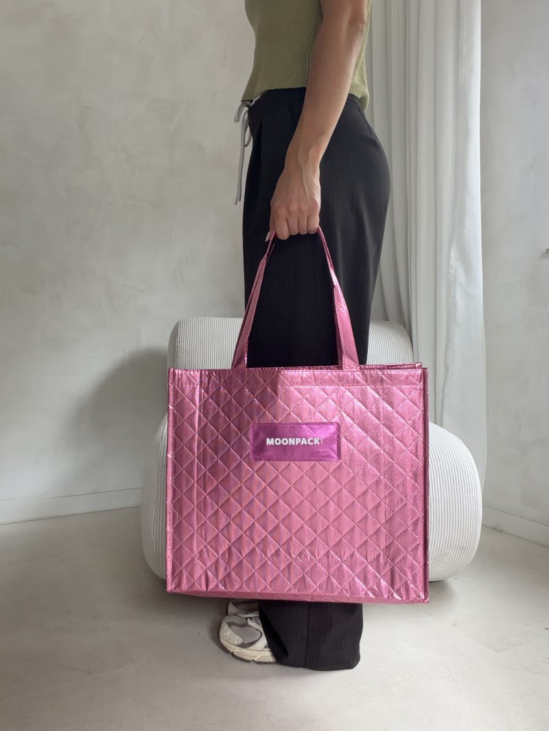 Sac réutilisable personnalisé en PP non tissé  – "Oslo" Rose Gold (41x12x35 cm)