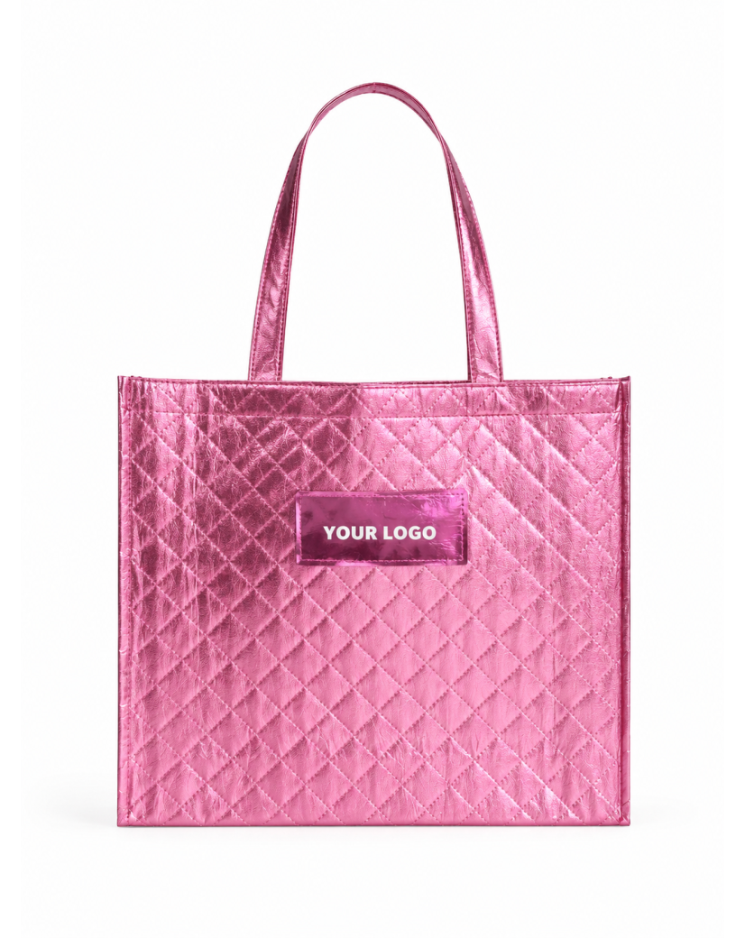 Sac réutilisable personnalisé en PP non tissé  – "Oslo" Rose Gold (41x12x35 cm)