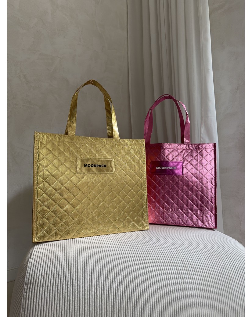 Sac réutilisable personnalisé en PP non tissé  – "Oslo" Rose Gold (41x12x35 cm)