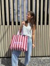 SAC TISSU NON TISSÉ "LINEA BORDEAUX" - 45x14x40cm