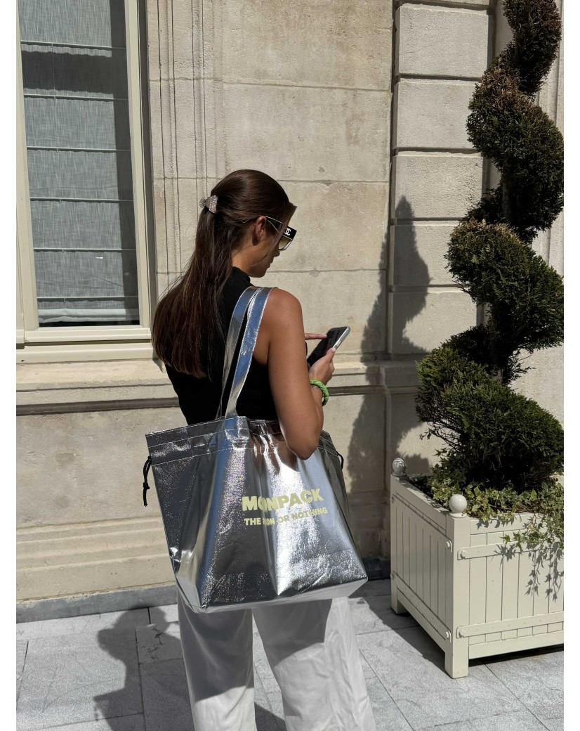 Sac Non Tissé Personnalisé Argenté – Cabas Métallisé Nice L