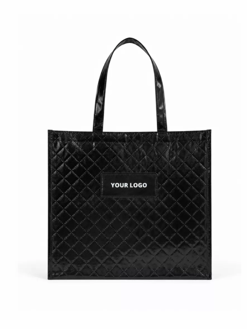 Sac réutilisable personnalisé en PP non tissé  – "Oslo" Noir (41x12x35cm)