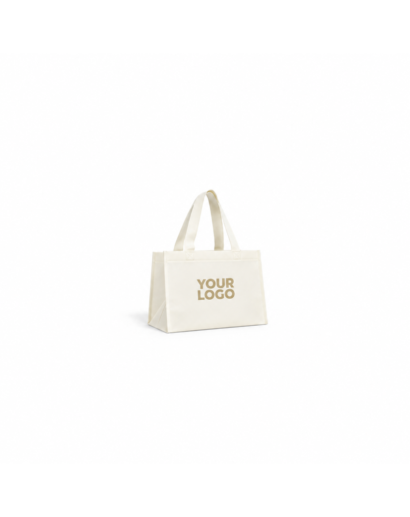 Bolsa de tela beige personalizada, barata y ecológica