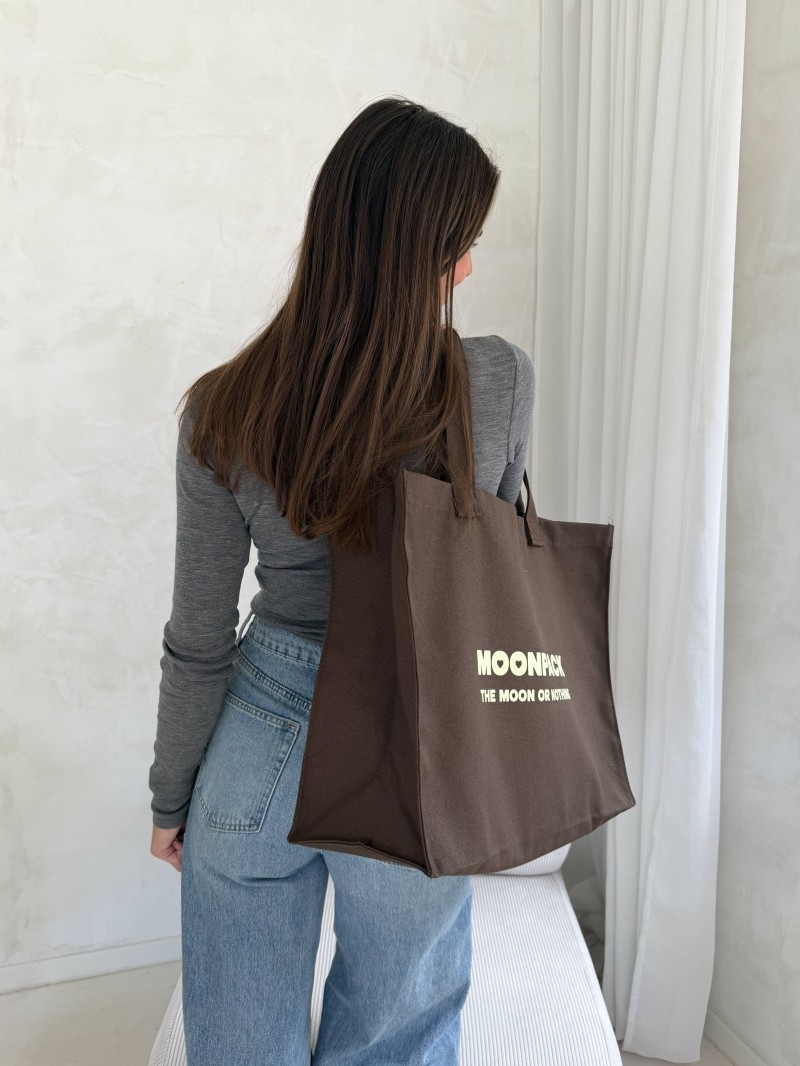 COTTON BAG ANTWERP - CHOCOLATE (47x17x38cm)