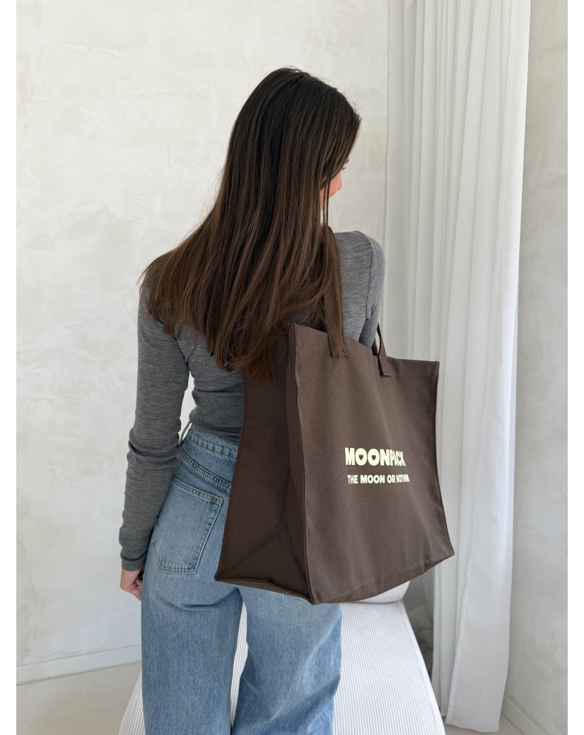 COTTON BAG ANTWERP - CHOCOLATE (47x17x38cm)