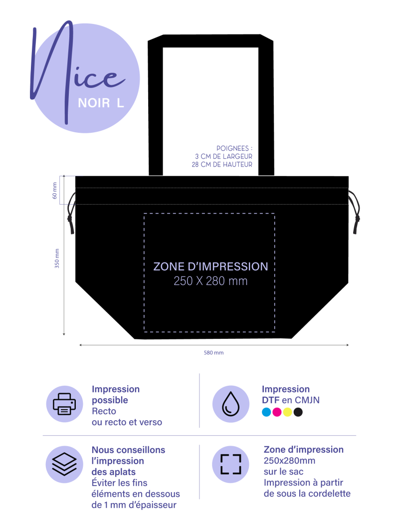 Bolso NICE Negro L (58x24x35 cm)