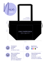NONWOVEN DRAAGTAS "NICE" - ZWART - L (58+24X35CM)