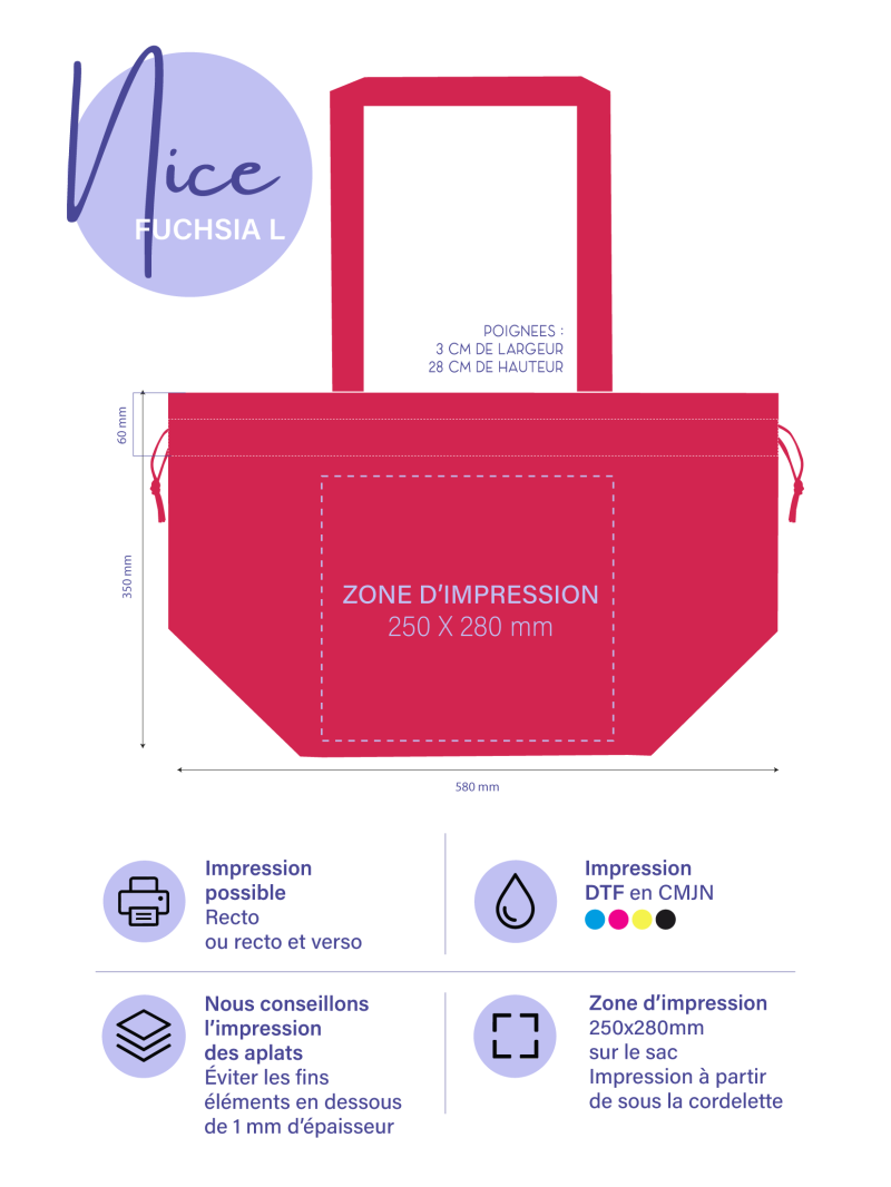 BOLSA NICE ROSA L (58x24x35cm)