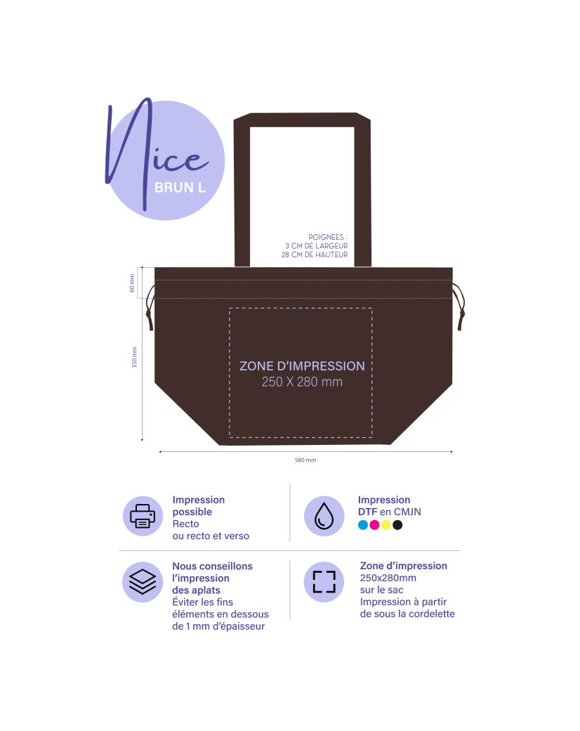NICE BROWN L BAG (58x24x35cm)