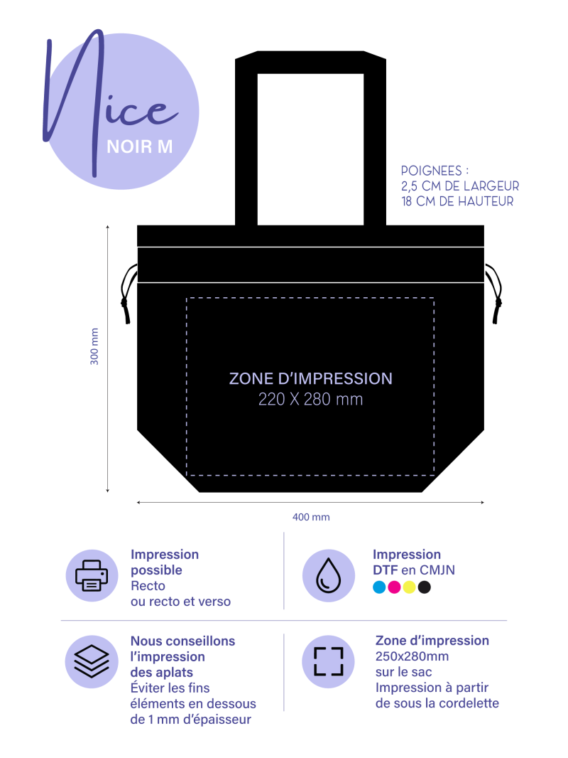 NICE BAG BLACK – M (40x14x30 cm)