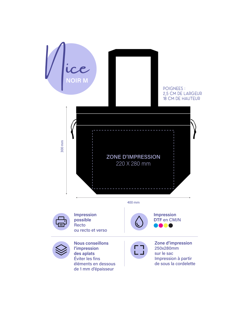 NICE BAG BLACK – M (40x14x30 cm)