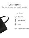 SAC TISSU NON TISSE NOIR - MODÈLE BATEAU M