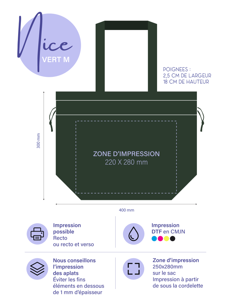 Nice Reusable Bag Forest Green - M (40x14x30cm)
