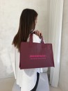 Sac non tissé personnalisé avec fermeture éclair – modèle Amsterdam Bordeaux M (35x12x25cm)
